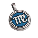 VIRGO Mens Color Zodiac Sign Pendant by Bico Australia - Light Blue