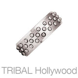 Kratos Narrow Industrial Studded Steel Mens Ring by Bico Side View