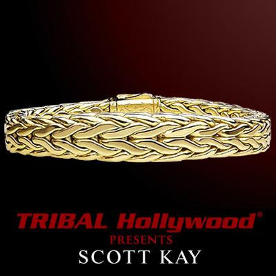 Scott Kay Doberman Tapered 18k Solid Gold Mens Bracelet
