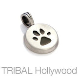 Paw Print Mens Necklace Pendant by Bico Australia Black