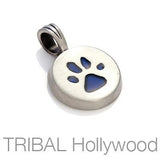 Paw Print Mens Necklace Pendant by Bico Australia Blue