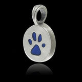 Paw Print Mens Necklace Pendant by Bico Australia on Black
