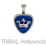 Royal Pick Color Guitar Pick Crown Necklace Pendant by Bico Blue