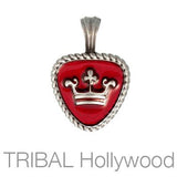 Royal Pick Color Guitar Pick Crown Necklace Pendant by Bico Red