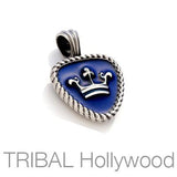 Royal Pick Color Guitar Pick Crown Necklace Pendant by Bico Blue