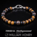 William Henry Dragon Fire Dinosaur Fossil Mens Bead Bracelet