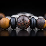 William Henry Dragon Fire Dinosaur Fossil Mens Bead Bracelet Alt View 2