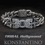 Konstantino Poseidon Anchor Sterling Silver Mens Bracelet