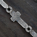 Konstantino Greek 3D Cross Sterling Silver Mens Bracelet Reverse Side Close-up