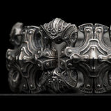 William Henry Engraved Shield Silver Mens Bracelet 2