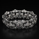 William Henry Engraved Shield Silver Mens Bracelet 3