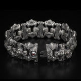 William Henry Engraved Shield Silver Mens Bracelet 4