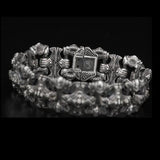 William Henry Engraved Shield Silver Mens Bracelet 9