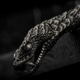 William Henry Sculpted Snake Sterling Silver Mens Bracelet 9