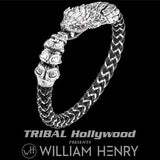 William Henry Sterling Silver Rattlesnake Mens Bracelet