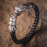 William Henry Sterling Silver Rattlesnake Mens Bracelet 9