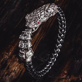 William Henry Sterling Silver Rattlesnake Mens Bracelet 8