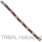 FORT CROSS Brown Woven Cord Bracelet for Men by Bico Australia