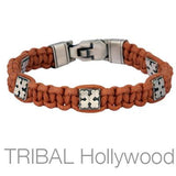 CLUB CROSS Brown Woven Cord Bracelet for Men by Bico Australia