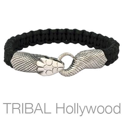 UROBOS SNAKE BLACK Woven Cord Bracelet for Men by Bico Australia