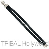 THE WRANGLER BLACK Double Strand Leather Mens Bracelet by Bico