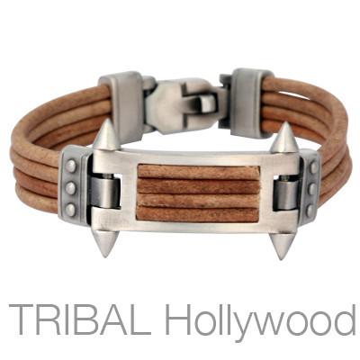 PHALANX BROWN BRACELET Multi-Strand Leather for Men by Bico Australia