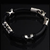 ANGELCATCHER Beaded Black Rubber Bracelet on Black