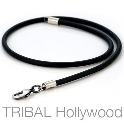 RUBBER NECKLACE Extra Thick Width Fixed Length