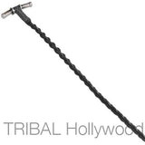 BLACK BRAIDED ROPE Hand Woven Waxed Cotton Cord Necklace by Bico Australia Close-up
