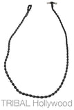 BLACK BRAIDED ROPE Hand Woven Waxed Cotton Cord Necklace by Bico Australia Full View