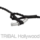 BLACK BRAIDED ROPE Hand Woven Waxed Cotton Cord Necklace by Bico Australia Clasp