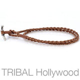 BROWN BRAIDED ROPE Hand Woven Waxed Cotton Cord Necklace by Bico Australia
