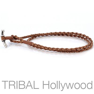 Bico Australia BROWN BRAIDED ROPE Hand Woven Cotton Cord Mens Necklace