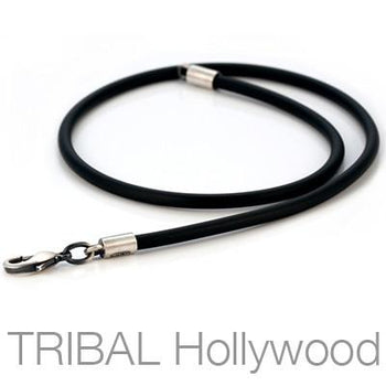 RUBBER NECKLACE Thick Width Fixed Lengths 