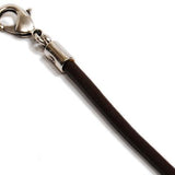 CHOCOLATE BROWN LEATHER NECKLACE Plain Thick Width Close-up