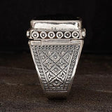 Konstantino Roaring Lion Sterling Silver and Onyx Mens Ring Side View