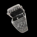 Konstantino Roaring Lion Sterling Silver and Onyx Mens Ring Open View