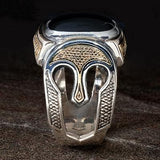 Konstantino Corinthian Helmets Silver and Onyx Mens Ring Side View