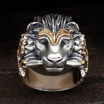 African Lion Ring | Loni Design Group Rings $643.93 | 10k Gold, 14k Gold ,  18k gold , .925 Sterling Silver & Platinum