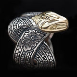 Konstantino 18k Gold Serpent Head Sterling Silver Mens Ring Side View