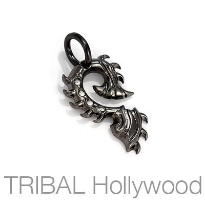 TIGER CLAW Spiked Tribal Mens Necklace Pendant in Black Gunmetal by BICO Australia 