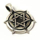 Bico Star of David Cicular Shield Mens Necklace Pendant 