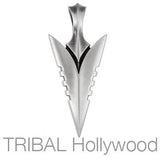 Bico Assal Arrowhead Silver On Target Mens Necklace Pendant Front View