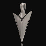 Bico Assal Arrowhead Silver On Target Mens Necklace Pendant Side View