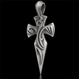 A SANCTI CRUSADERS TATTOO CROSS in Silver Side View