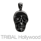 MORTY Black Skull Pendant in Gunmetal Front View