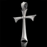 A FATED CROSS Mens Necklace Pendant in Silver Side View