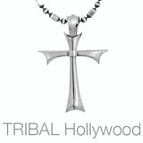 A FATED CROSS Mens Necklace Pendant in Silver on Chain
