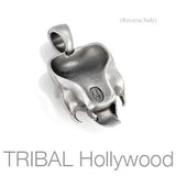 A STRIGOI Fanged Demon Skull Pendant in Silver Back Side