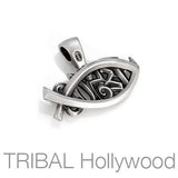 Ichthys Jesus Fish Symbol Mens Necklace Pendant by Bico Back Side